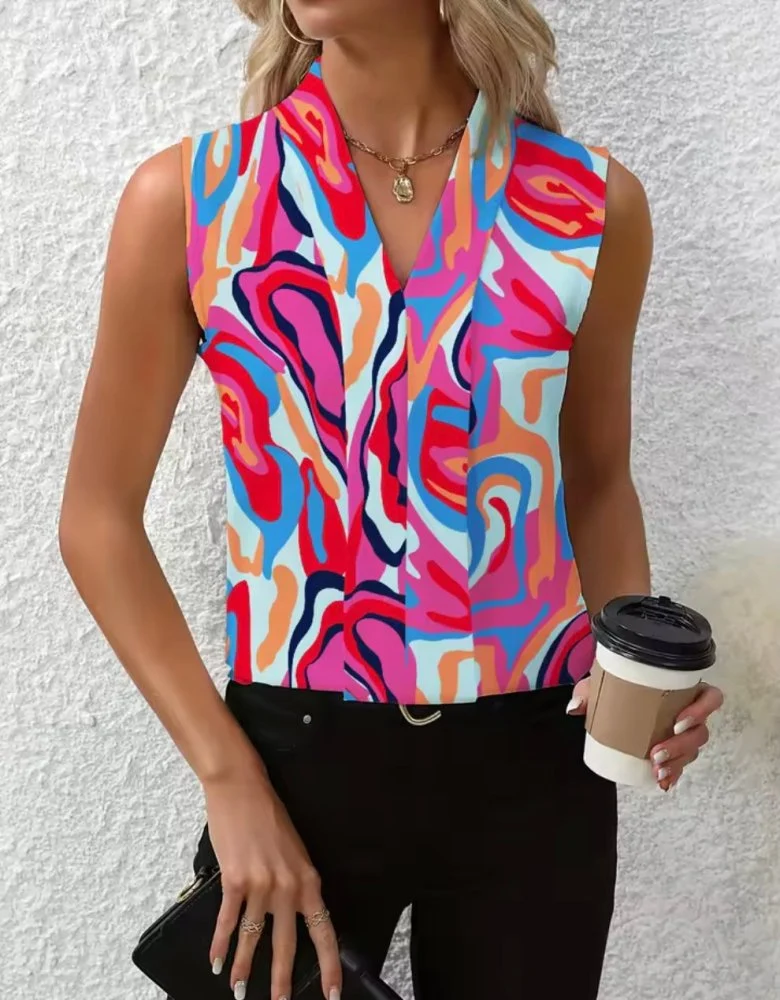 Nicole™ - V-Ausschnitt Freizeitbluse