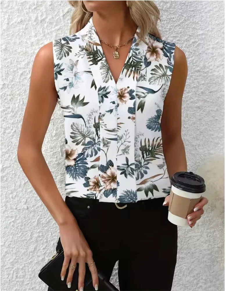 Nicole™ - V-Ausschnitt Freizeitbluse