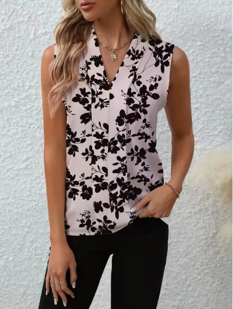 Nicole™ - V-Ausschnitt Freizeitbluse