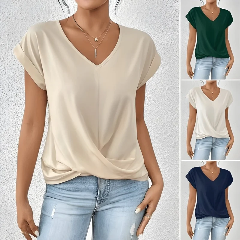 Sandra™ - Elegantes Twist-Front V-Ausschnitt Top