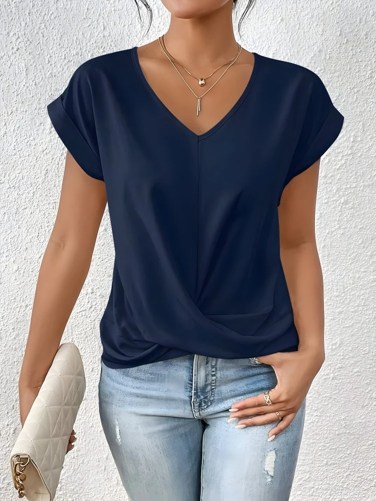 Sandra™ - Elegantes Twist-Front V-Ausschnitt Top