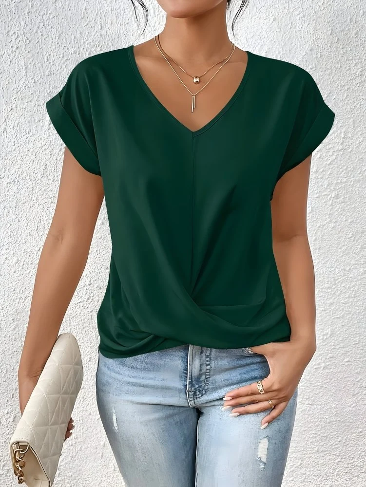Sandra™ - Elegantes Twist-Front V-Ausschnitt Top
