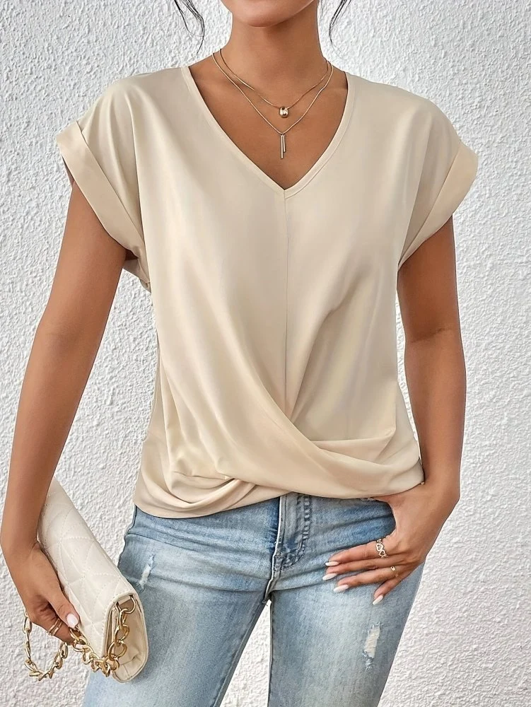 Sandra™ - Elegantes Twist-Front V-Ausschnitt Top