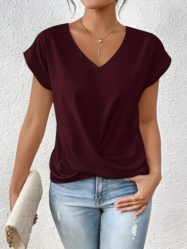 Sandra™ - Elegantes Twist-Front V-Ausschnitt Top