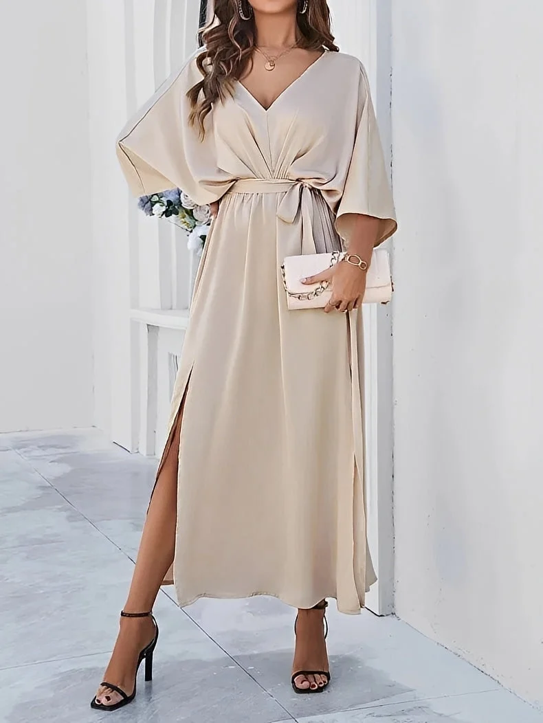 Ella | Damen Fließendes Maxikleid für Herbst Hochzeitsgäste