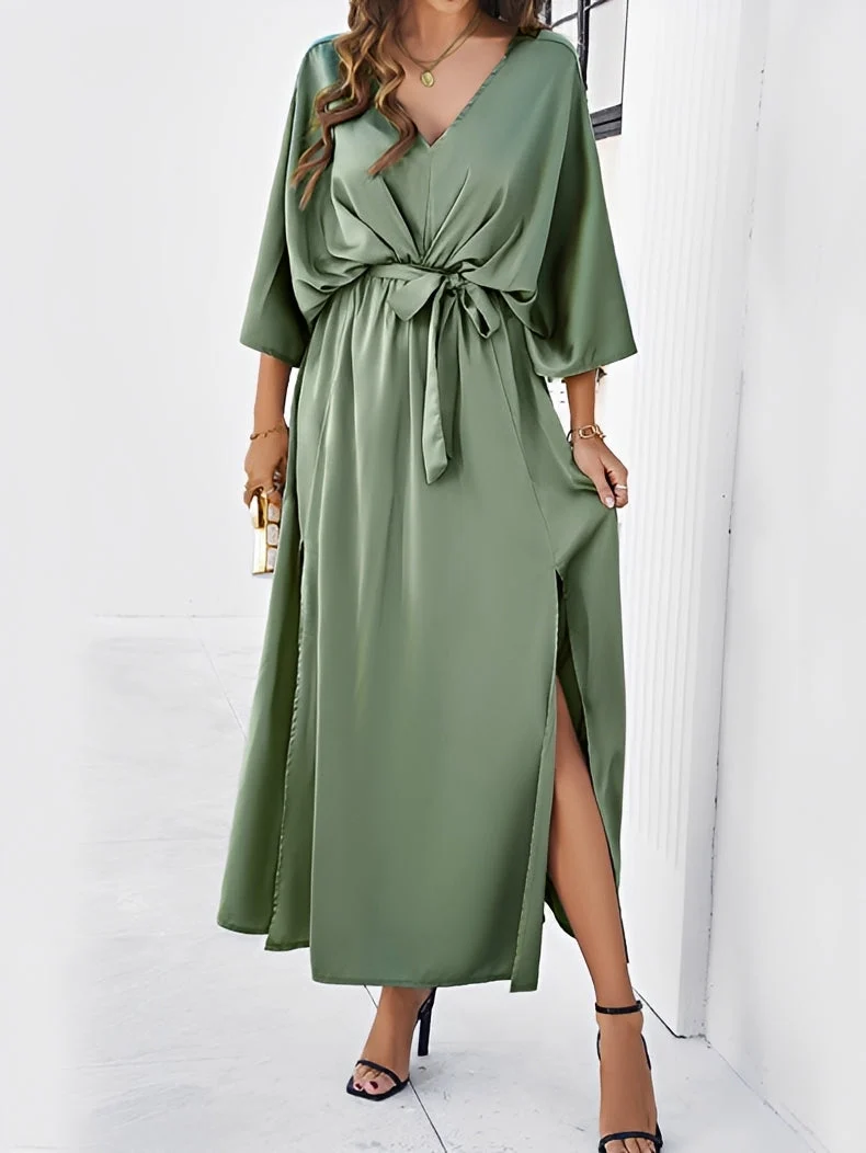 Ella | Damen Fließendes Maxikleid für Herbst Hochzeitsgäste