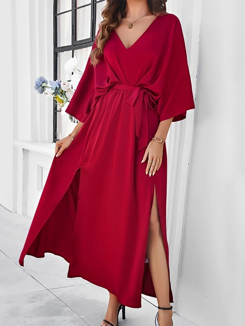 Ella | Damen Fließendes Maxikleid für Herbst Hochzeitsgäste