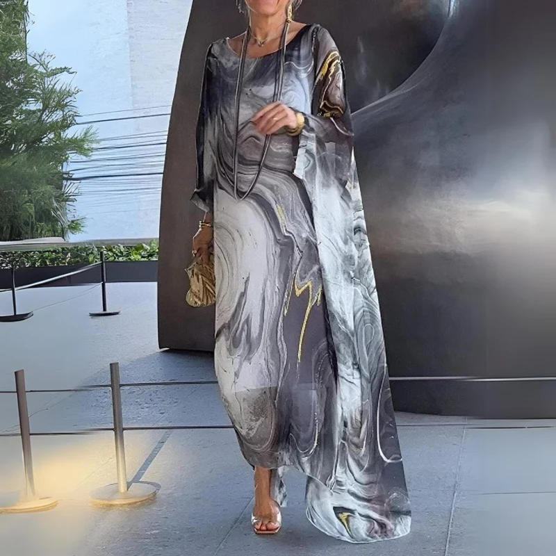 Ella | Damen luftiges Herbst-Maxikleid