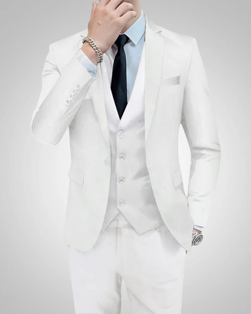 Simon | Herren Slim Fit Dreiteiliger Hochzeitsanzug