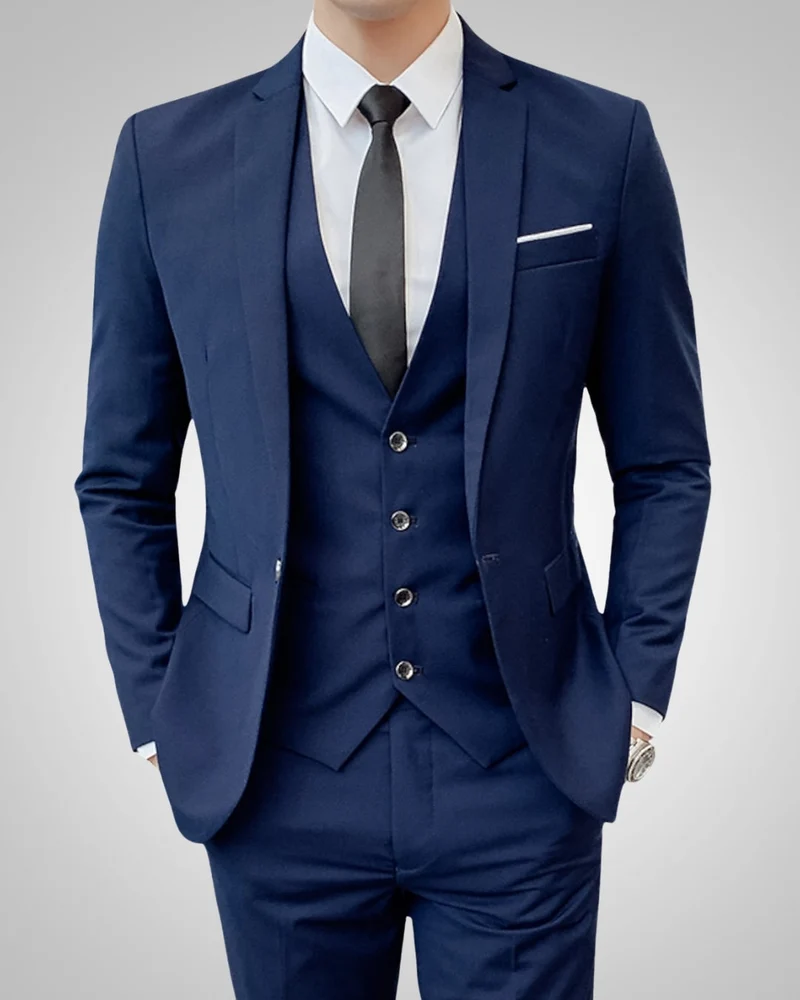 Simon | Herren Slim Fit Dreiteiliger Hochzeitsanzug