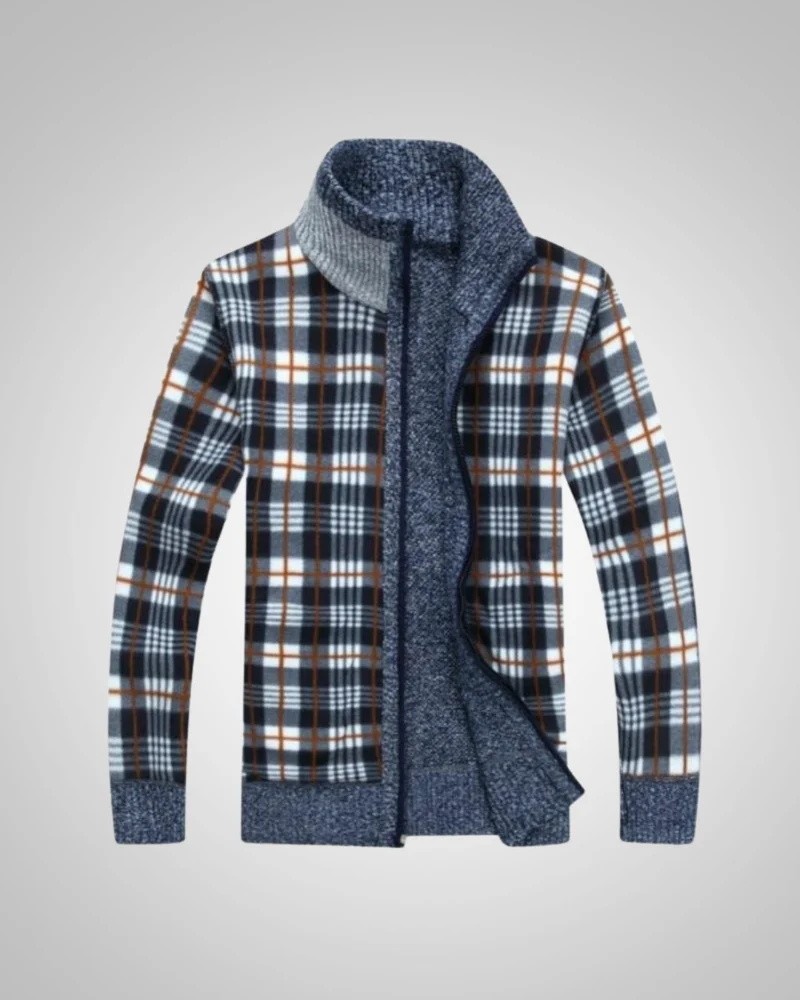Wolfgang | Herren Bequem Fleece Strickjacke