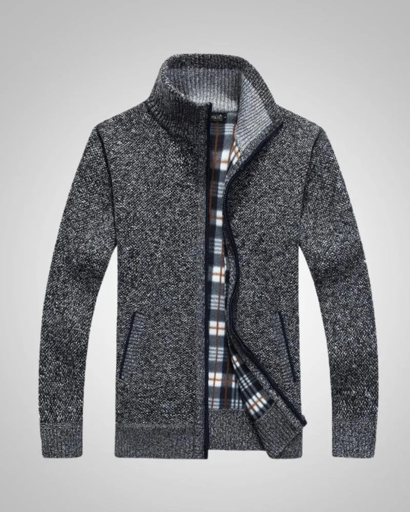 Wolfgang | Herren Bequem Fleece Strickjacke