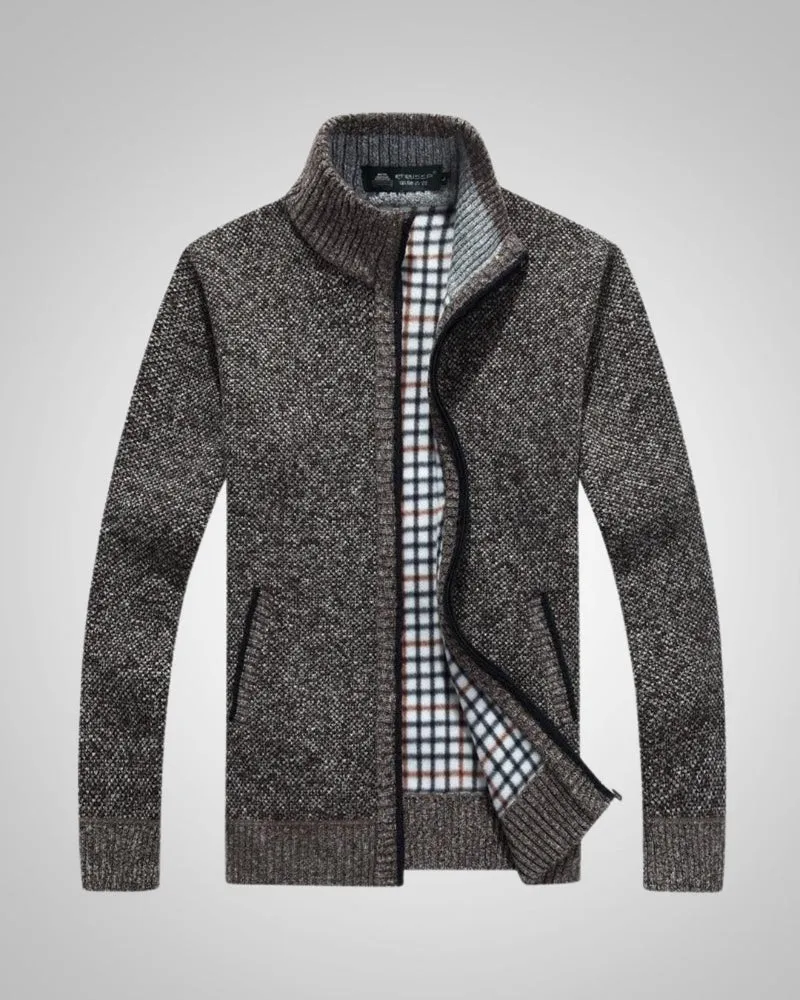 Wolfgang | Herren Bequem Fleece Strickjacke