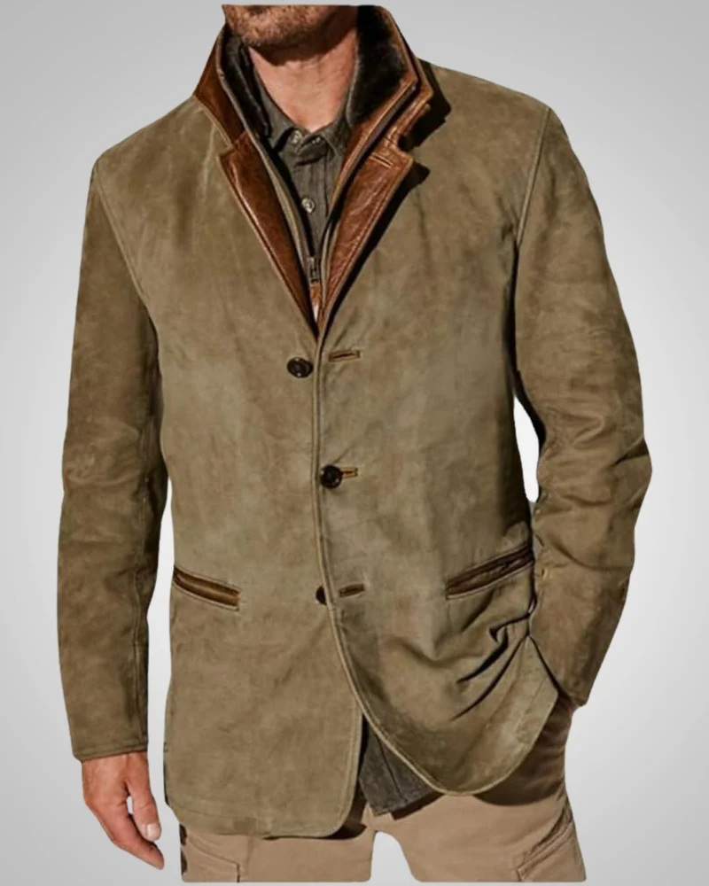 Frank | Herren Klassischer Reißverschluss Lederjacke