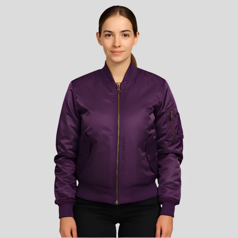 Bomberjacke für Damen MA-1 – Klassisches Design mit Rippbündchen