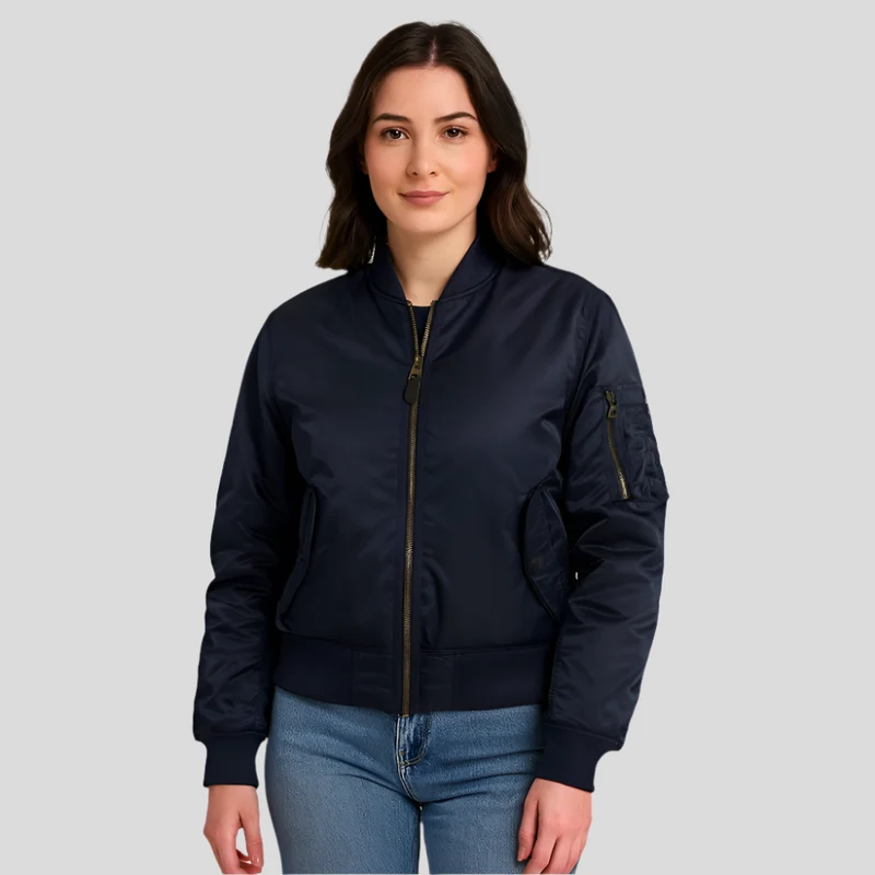 Bomberjacke für Damen MA-1 – Klassisches Design mit Rippbündchen