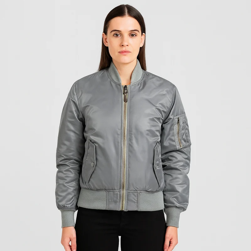 Bomberjacke für Damen MA-1 – Klassisches Design mit Rippbündchen