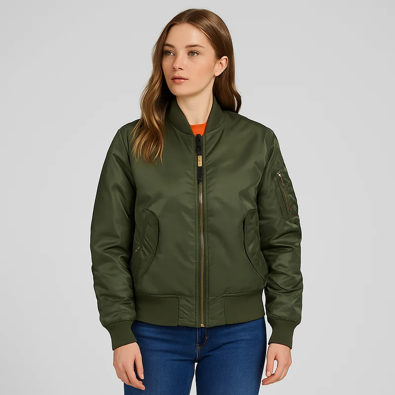 Bomberjacke für Damen MA-1 – Klassisches Design mit Rippbündchen