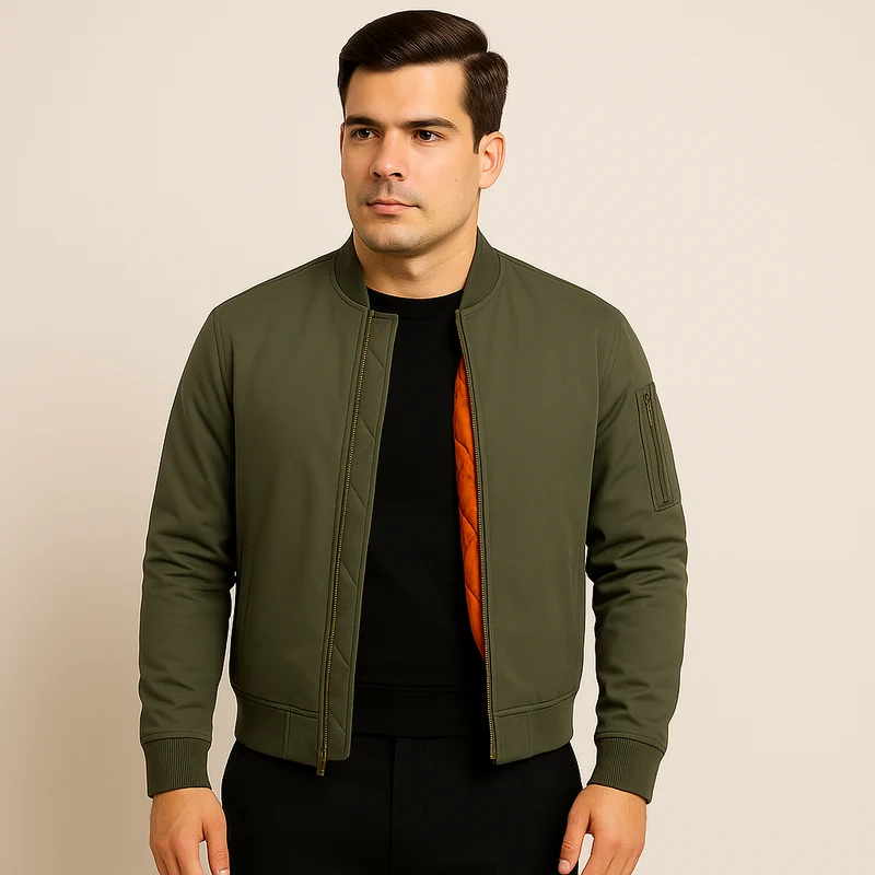 Bomberjacke für Herren im klassischen Design – Zeitloser Reißverschluss-Stil