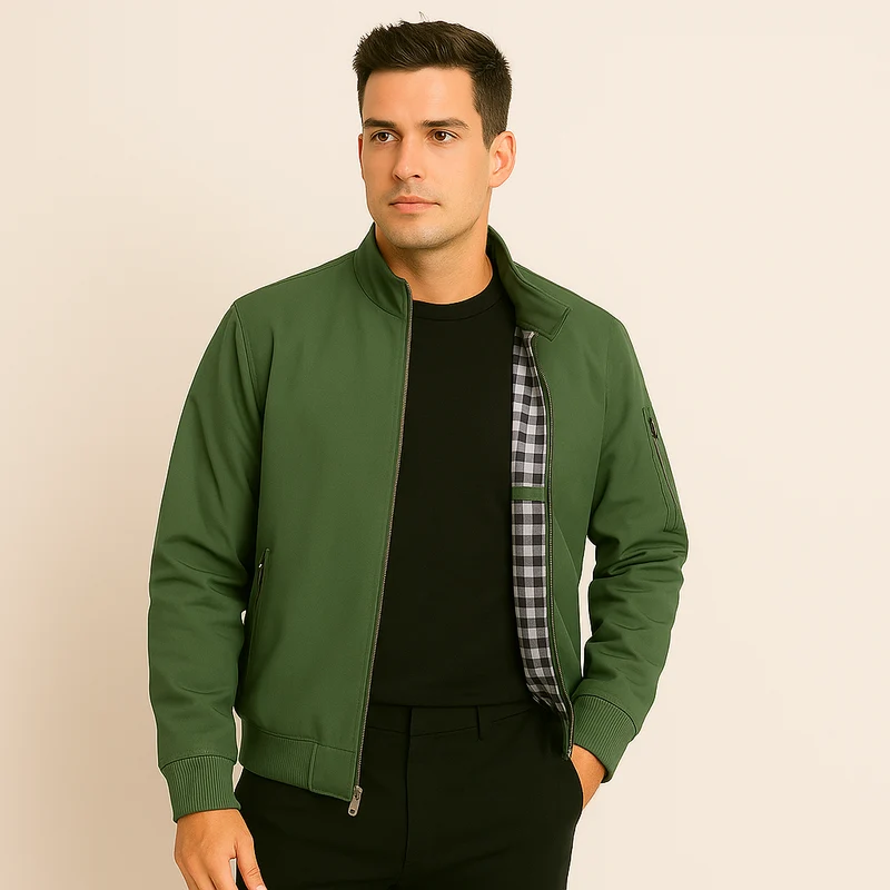 Lässige Herrenjacke mit Stehkragen