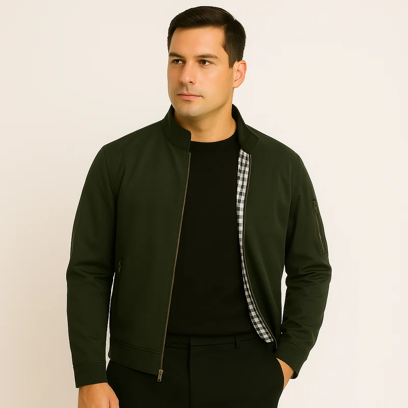 Lässige Herrenjacke mit Stehkragen