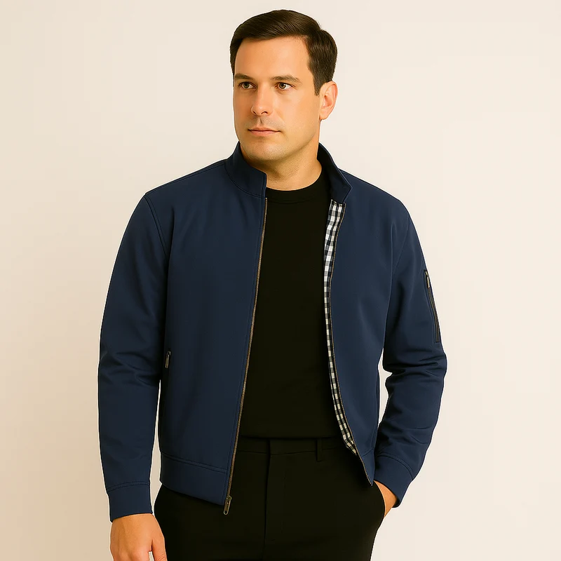 Lässige Herrenjacke mit Stehkragen
