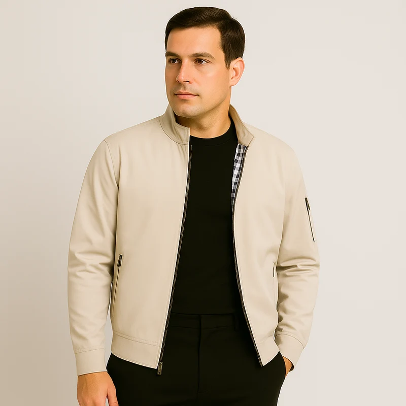 Lässige Herrenjacke mit Stehkragen