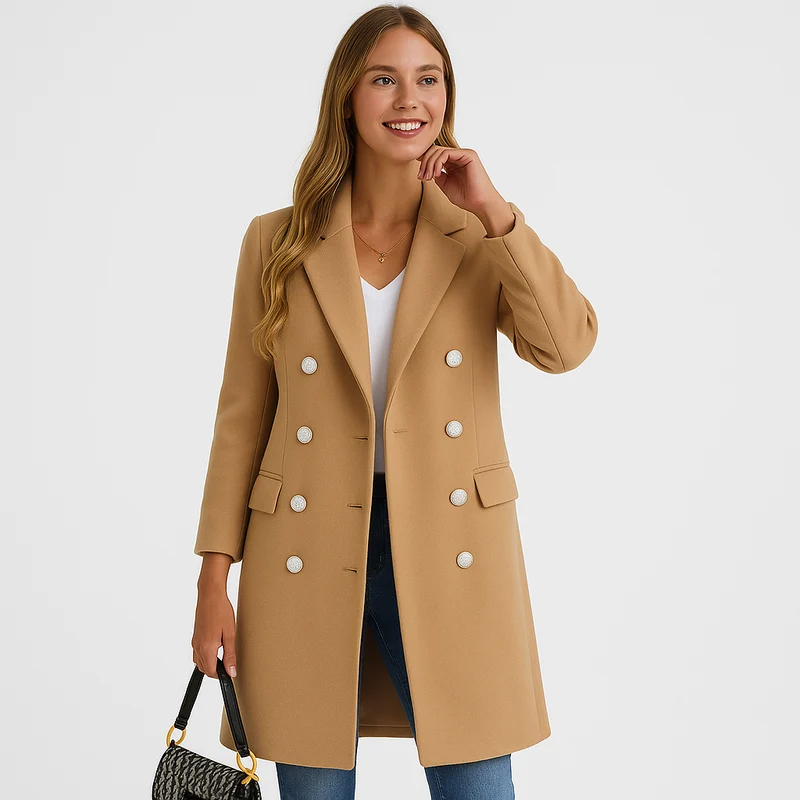 Clarisse Eleganter zweireihiger Wintermantel