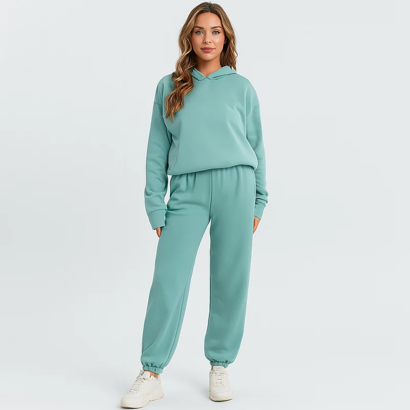 Ultimatives Komfort-Set aus Hoodie und Jogginghose – Gemütliche 2-teilige Loungewear für Frauen