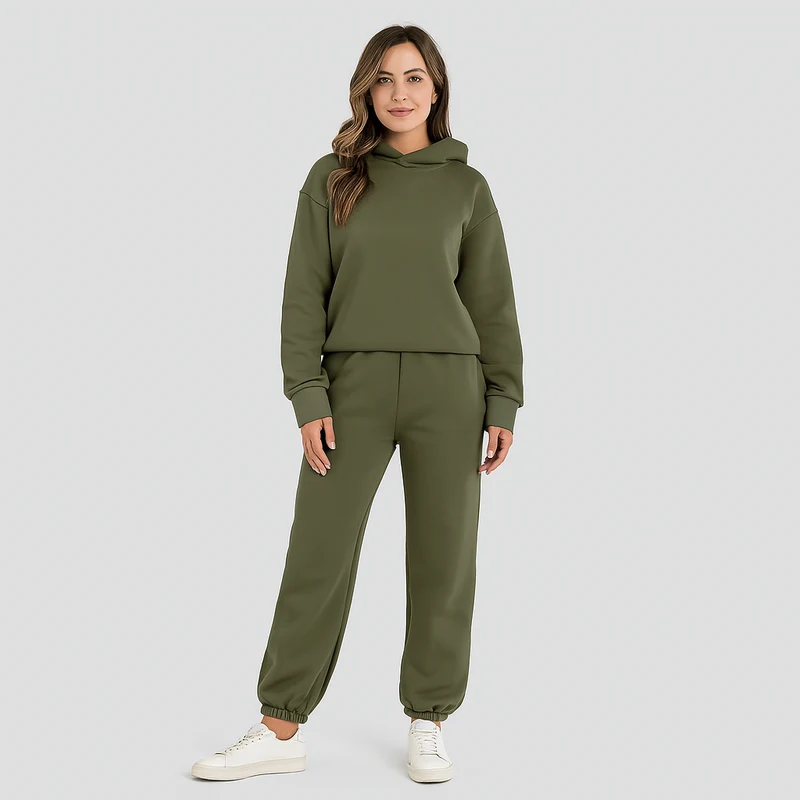 Ultimatives Komfort-Set aus Hoodie und Jogginghose – Gemütliche 2-teilige Loungewear für Frauen