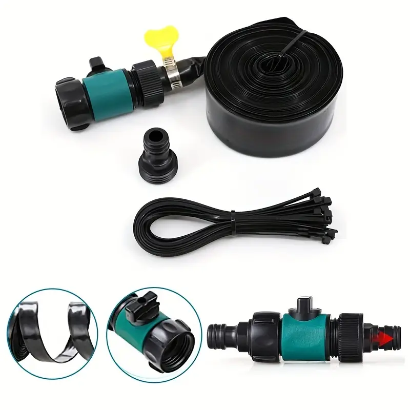 Universelles Trampolin-Sprinklersystem – Schwarzer PVC-Schlauch mit Sprühern für die Kühlung im Freien und das Spielen im Garten