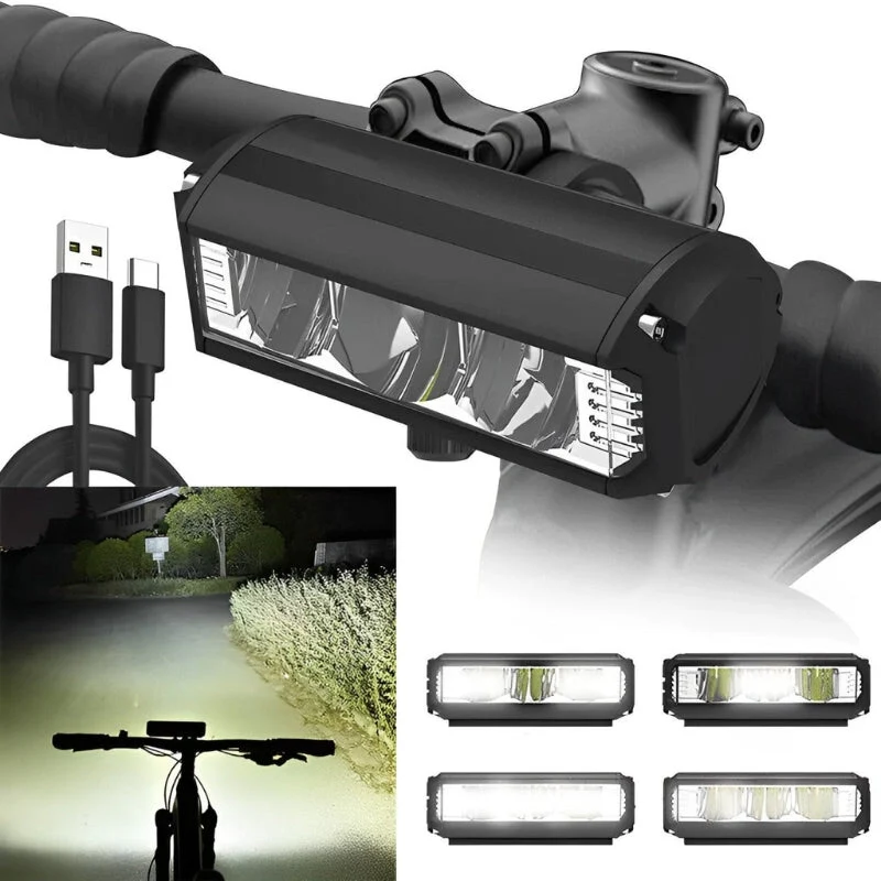 GlowSecure USB wiederaufladbare LED-Radlampe – Wasserdicht und ultrahelles Sicherheitslicht