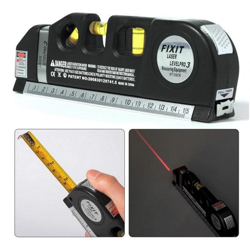 Leo MeasurePro 4-in-1-Werkzeug – Laserwasserwaage mit Lineal, Wasserwaage und Winkelmesser