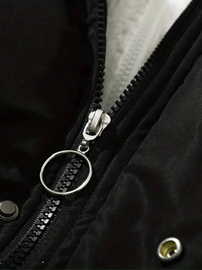Warme Damen Winterjacke mit Reißverschluss | Mit Kapuze