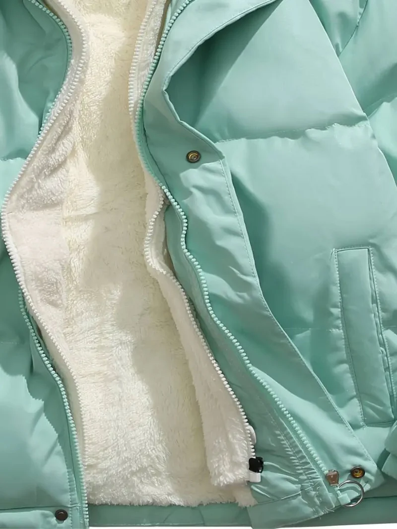 Warme Damen Winterjacke mit Reißverschluss | Mit Kapuze