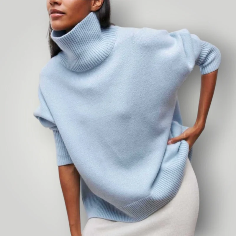Damen Rollkragenpullover | Warmer Strickpullover in Übergröße