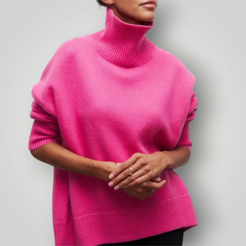 Damen Rollkragenpullover | Warmer Strickpullover in Übergröße