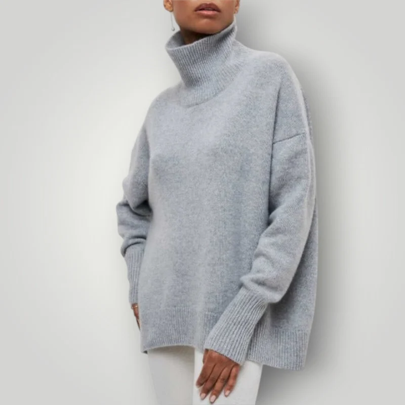 Damen Rollkragenpullover | Warmer Strickpullover in Übergröße