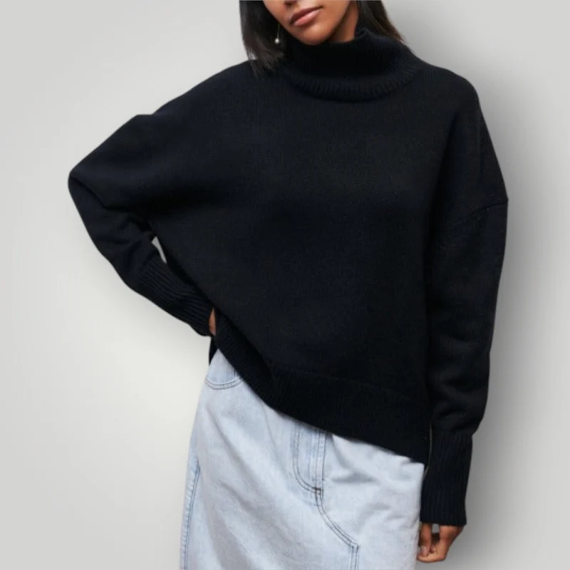 Damen Rollkragenpullover | Warmer Strickpullover in Übergröße