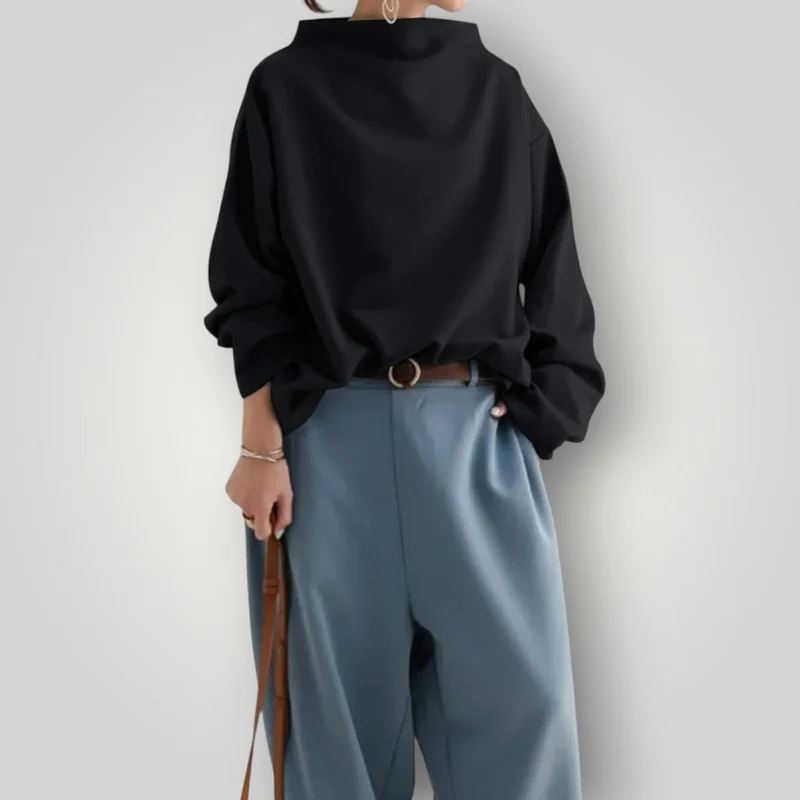 Damen Rollkragenpullover | Eleganter Pullover in Schwarz
