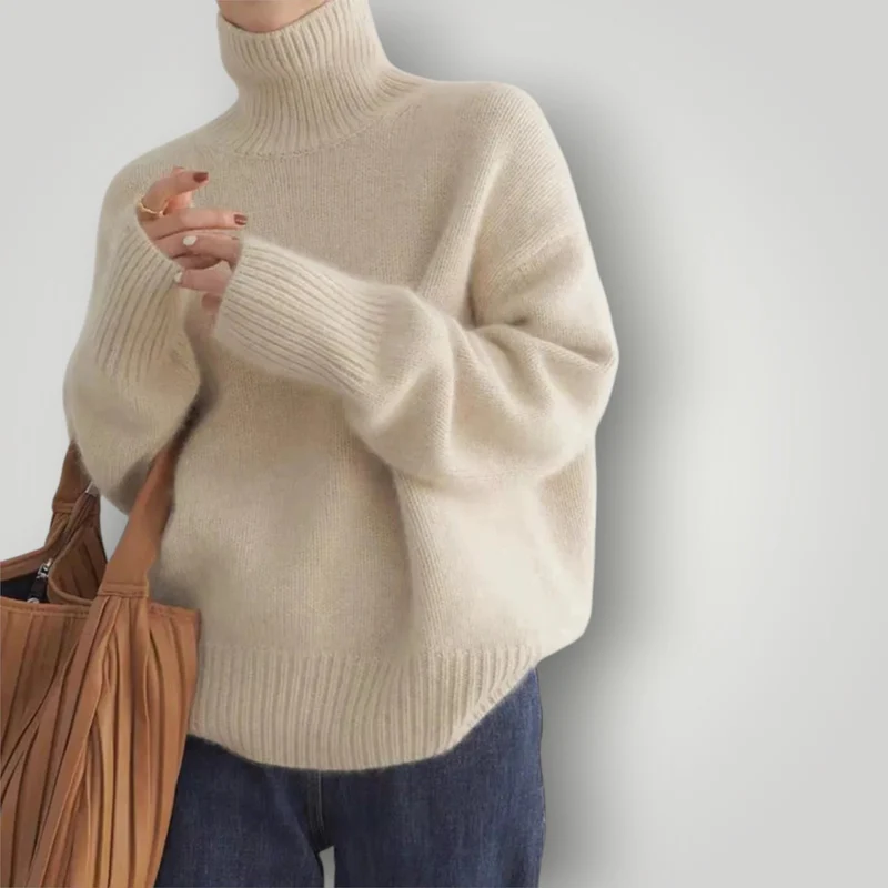 Damen Rollkragenpullover | Weicher, lässiger Pullover für Winter