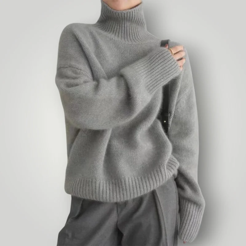 Damen Rollkragenpullover | Weicher, lässiger Pullover für Winter