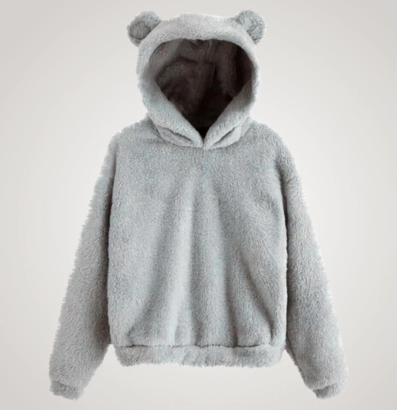 Tialyn - Plüsch-Hoodie mit Bärenohren