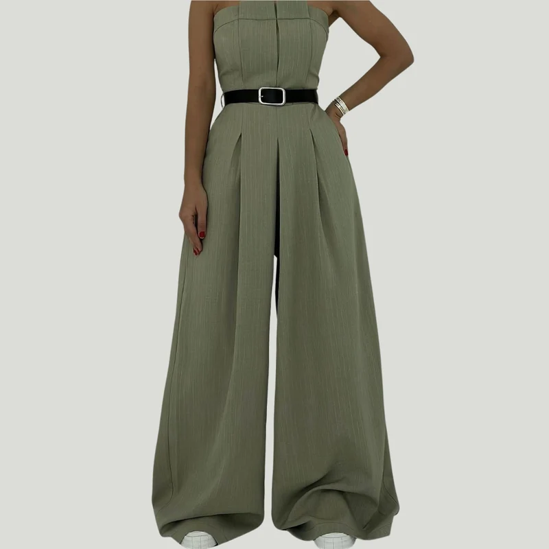 Lorayae - Soft-Touch Set aus weit geschnittenem Jumpsuit und Jacke