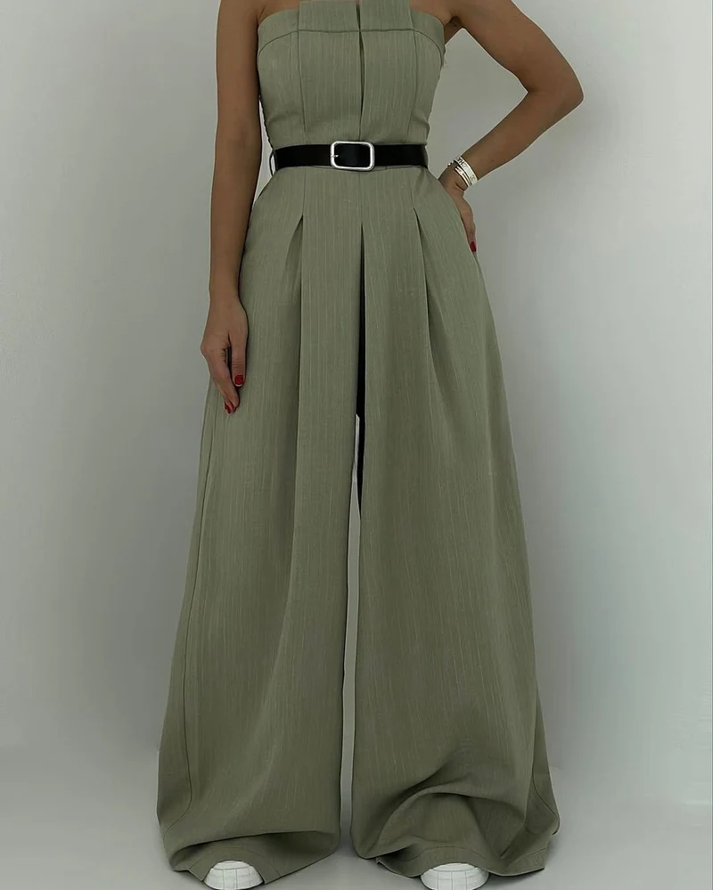 Lorayae - Soft-Touch Set aus weit geschnittenem Jumpsuit und Jacke