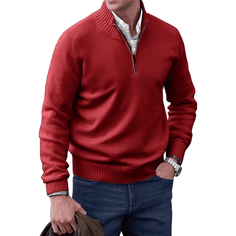 Saven - Half-Zip-Pullover mit weicher Haptik