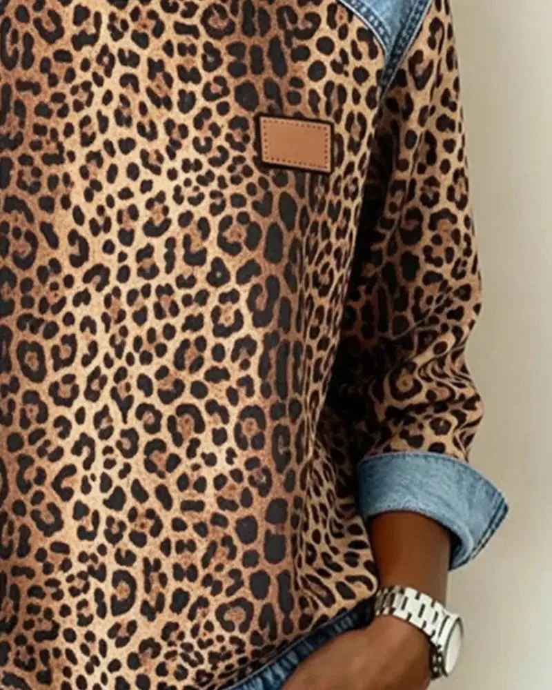 Selara - Weicher Leoparden-Patchwork-Pullover