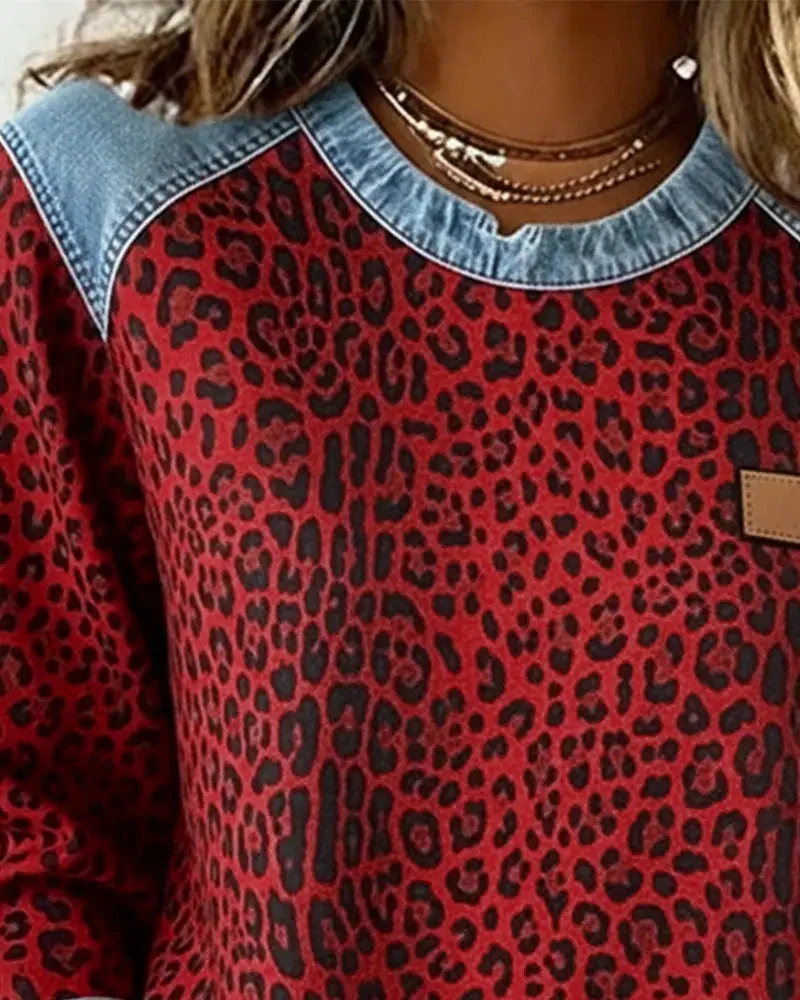 Selara - Weicher Leoparden-Patchwork-Pullover