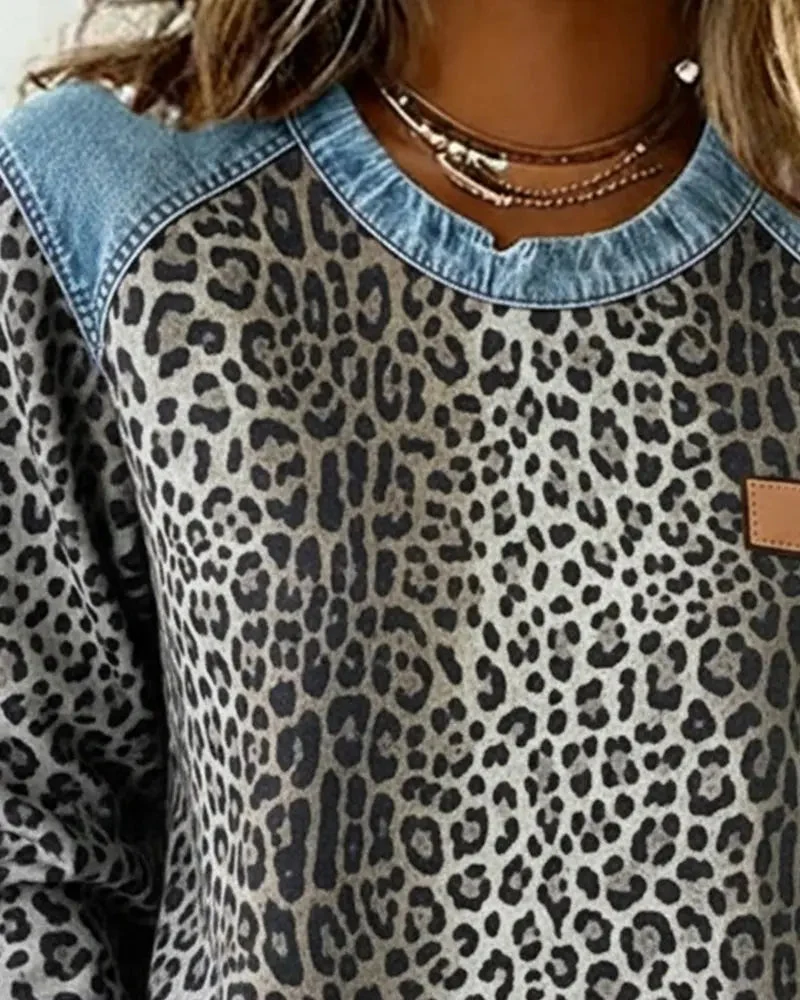 Selara - Weicher Leoparden-Patchwork-Pullover
