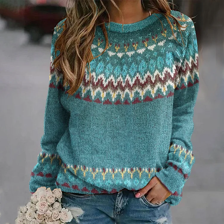 Peyton™ - Bequemes Sweatshirt mit Retro-Wellenmuster
